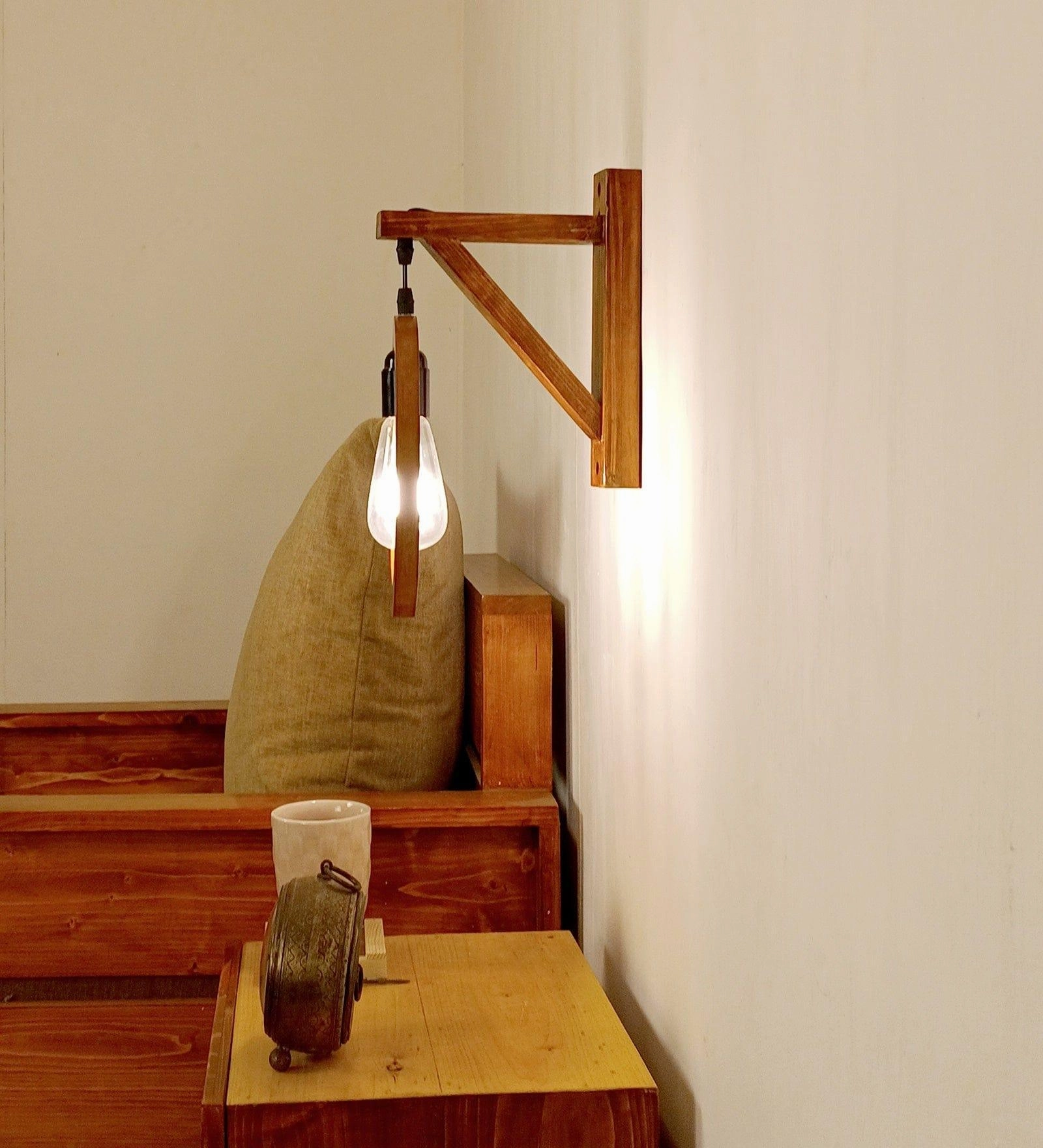 Halo L Brown Wooden Wall Light (BULB NOT INCLUDED)