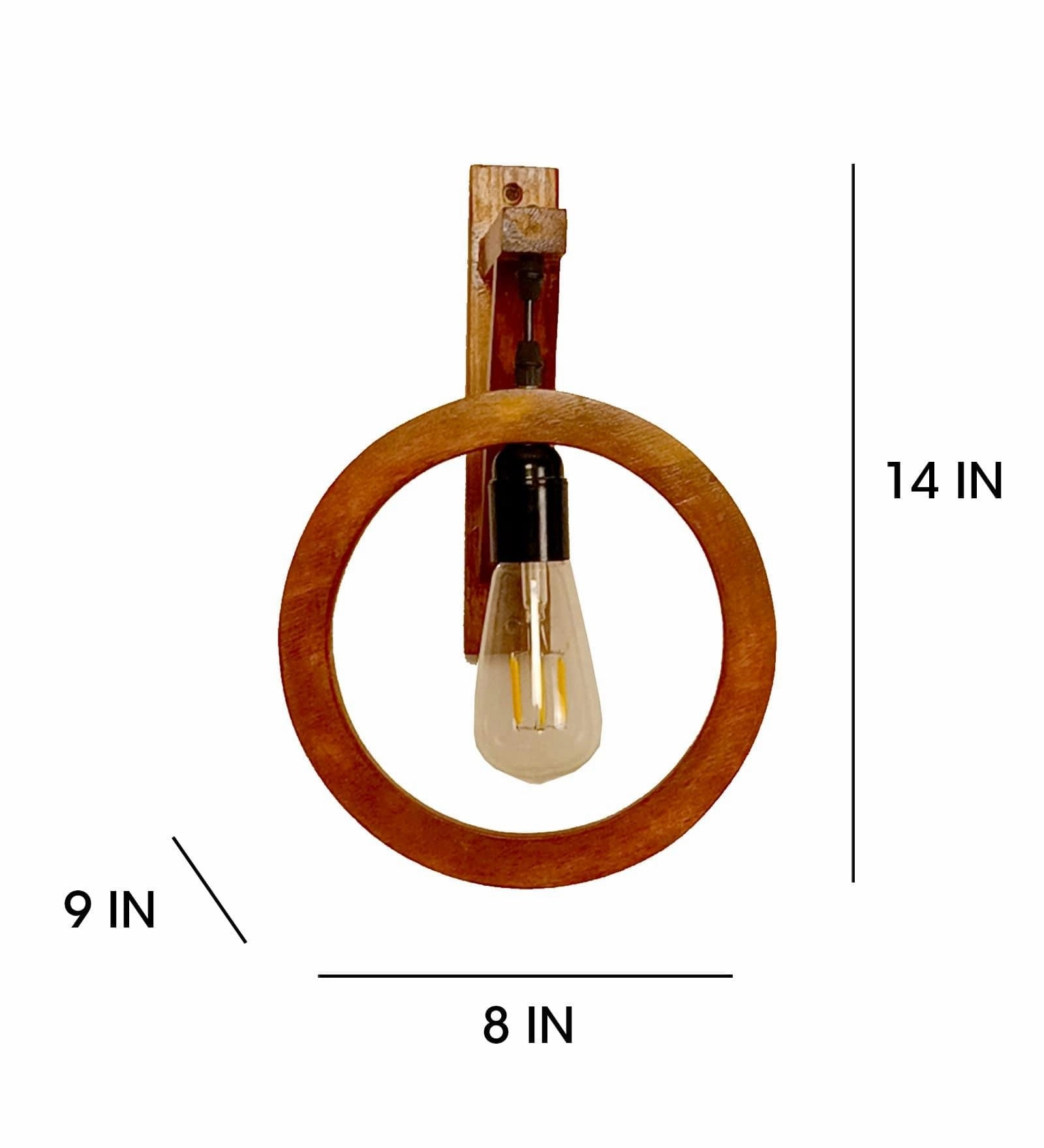 Halo L Brown Wooden Wall Light (BULB NOT INCLUDED)