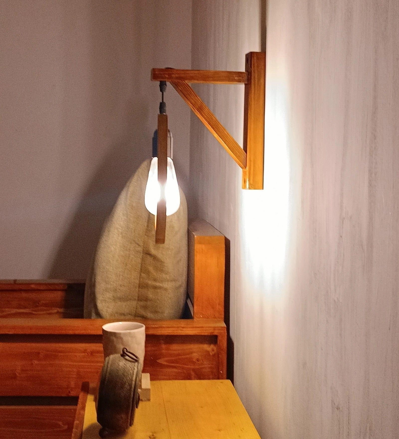 Halo L Brown Wooden Wall Light (BULB NOT INCLUDED)