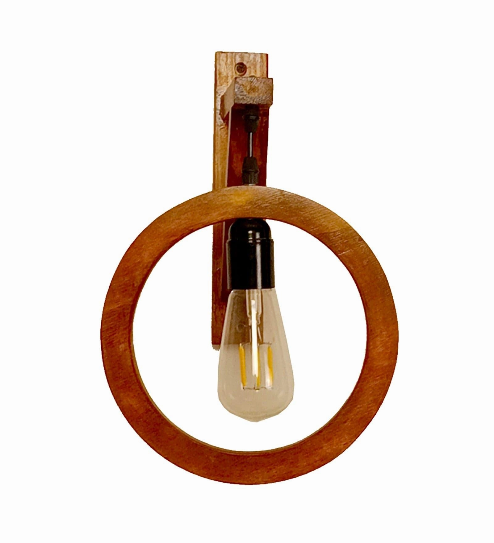 Halo L Brown Wooden Wall Light (BULB NOT INCLUDED)