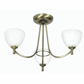 Hamburg 3 Arm Antique Brass Art Deco Ceiling Light simple ceiling design light