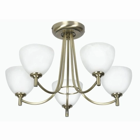 Hamburg 5 Arm Antique Brass Art Deco Ceiling Light simple ceiling design light