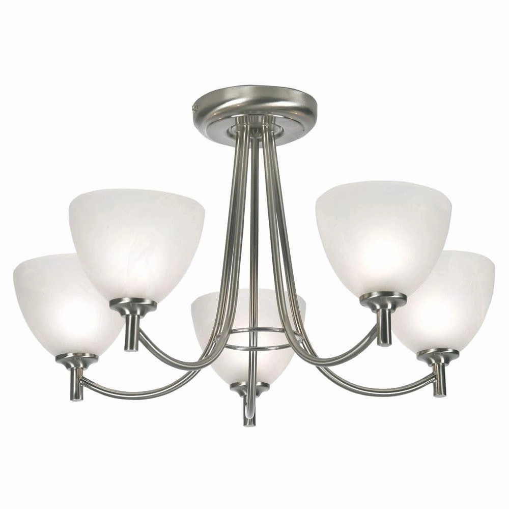 Hamburg 5 Arm Antique Chrome Art Deco Ceiling Light simple ceiling design light
