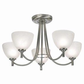 Hamburg 5 Arm Antique Chrome Art Deco Ceiling Light simple ceiling design light