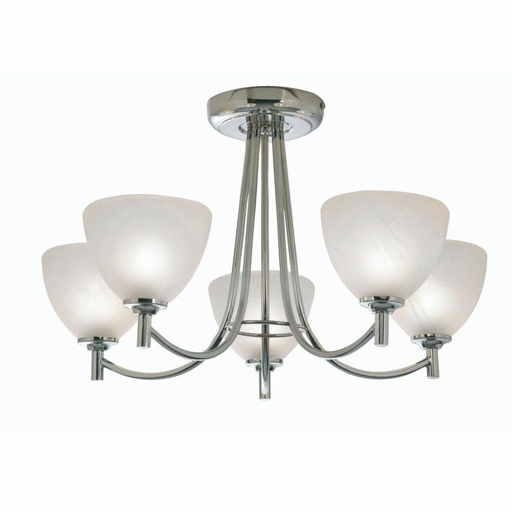 Hamburg 5 Arm Chrome Finish Art Deco Ceiling Light simple ceiling design light