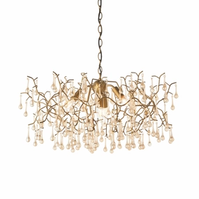 Hampshire 4 Light Gold Pendant With Glass Teardrops minimalist ceiling light