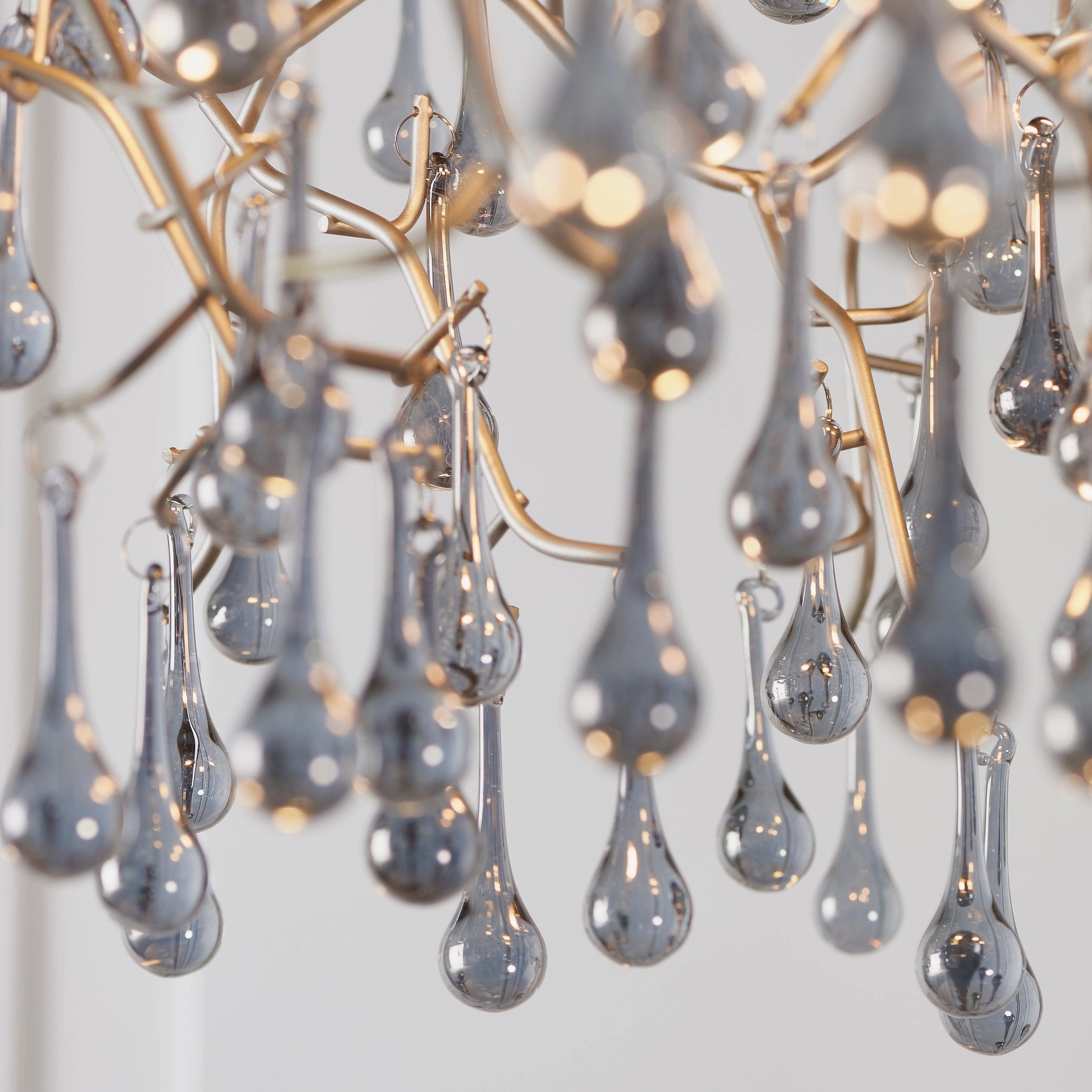 Hampshire 4 Light Silver Pendant With Glass Teardrops