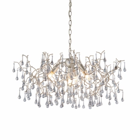 Hampshire 4 Light Silver Pendant With Glass Teardrops minimalist ceiling light