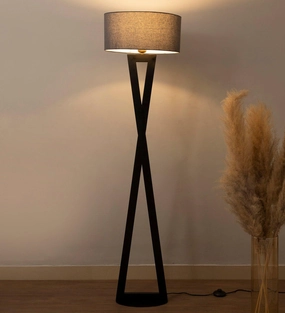 Hamptons Grey Metal Shade Club Floor Lamp with Metal Base garden LED light