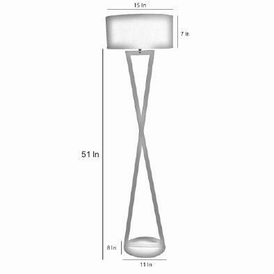 Hamptons White Floor Lamp With Metal Base By SS Lightings