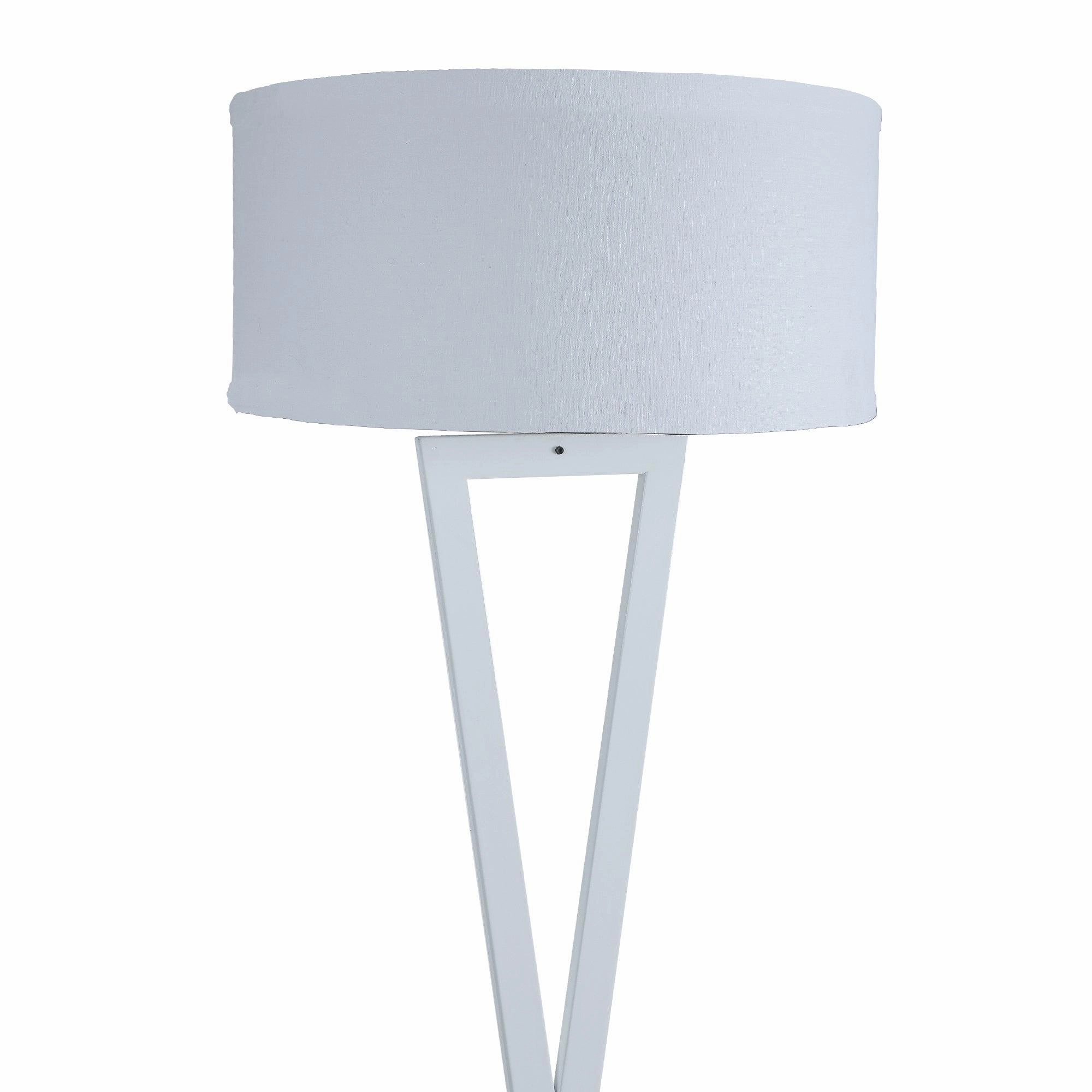 Hamptons White Floor Lamp With Metal Base By SS Lightings