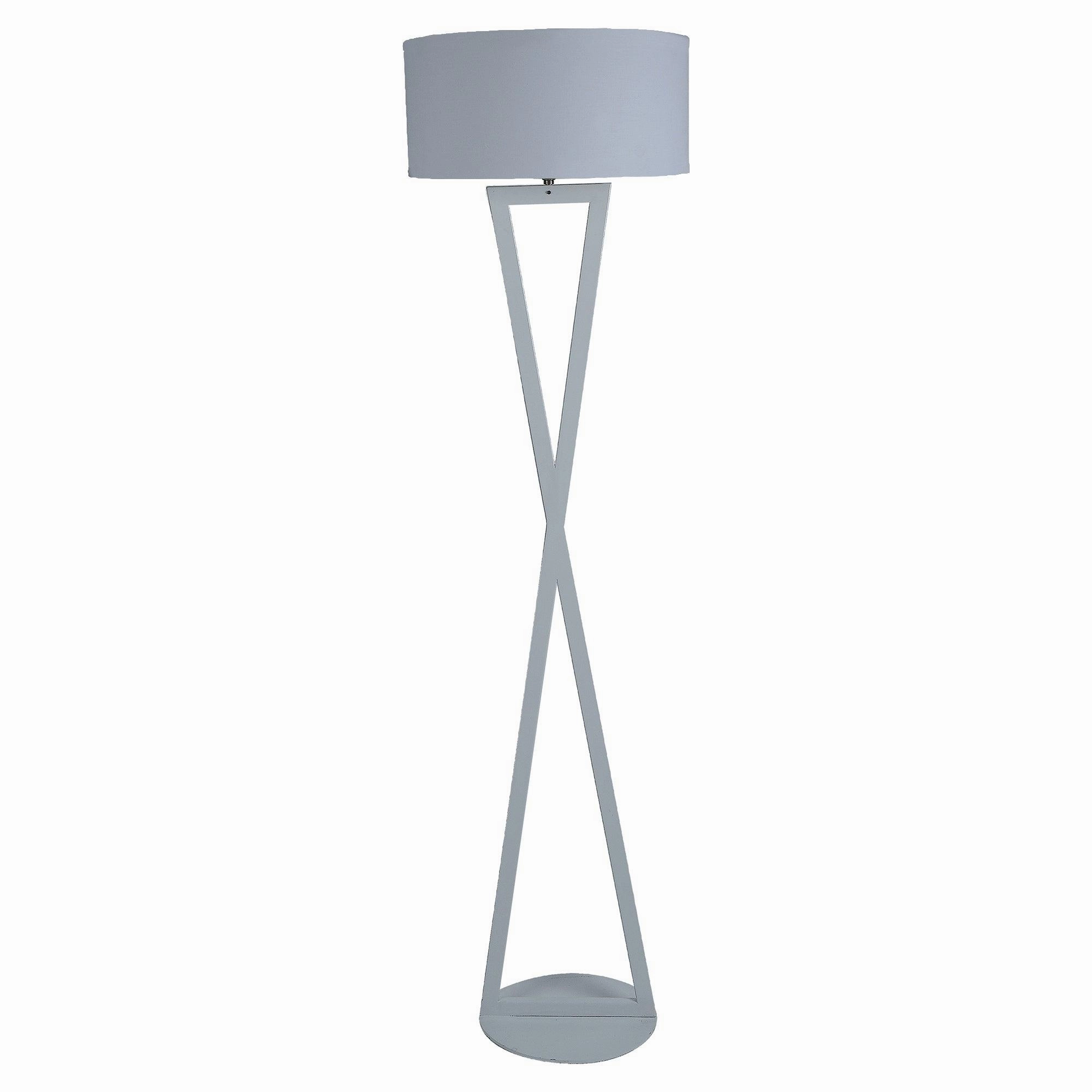 Hamptons White Floor Lamp With Metal Base By SS Lightings