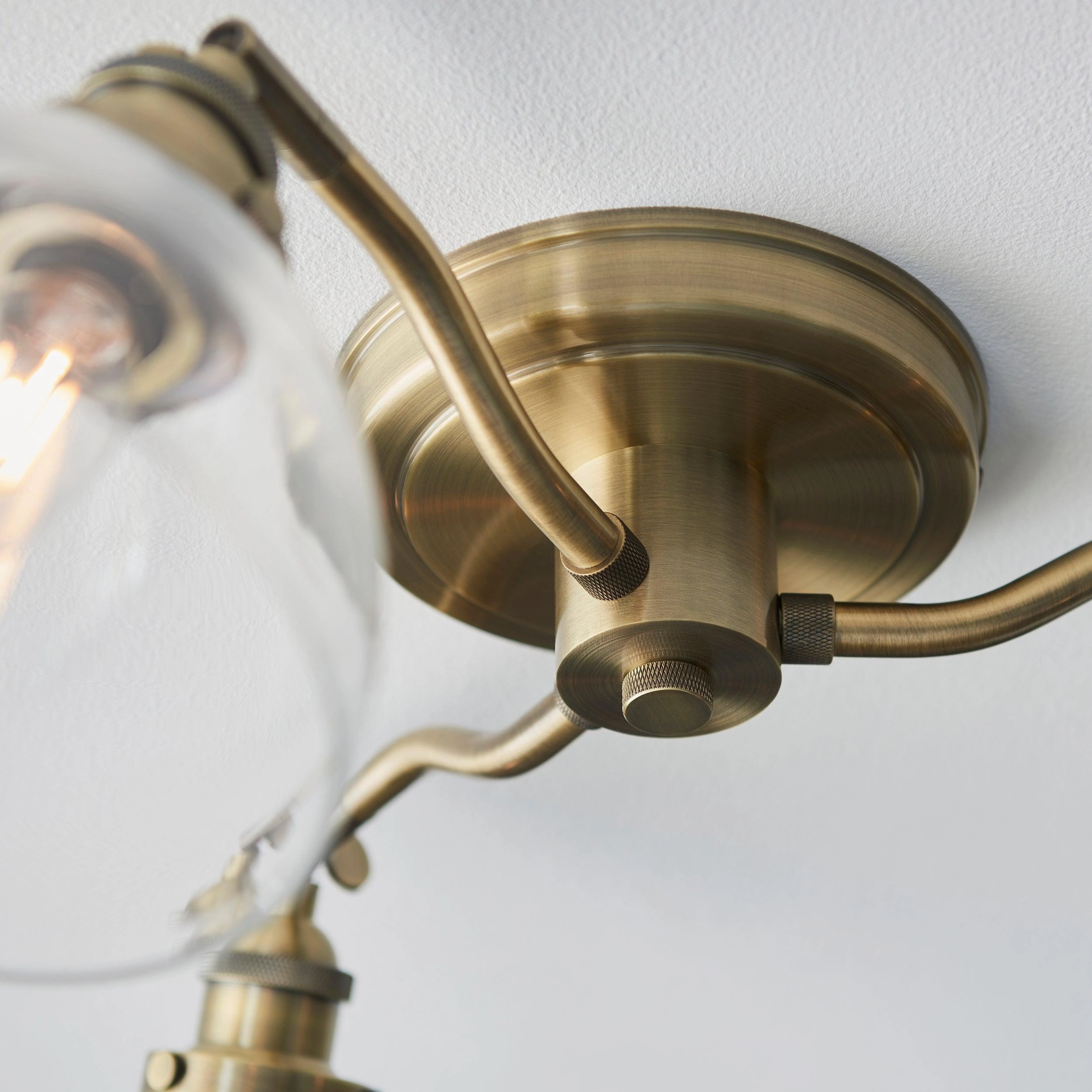 Hansen 3 Light Brass Semi-Flush Ceiling Light