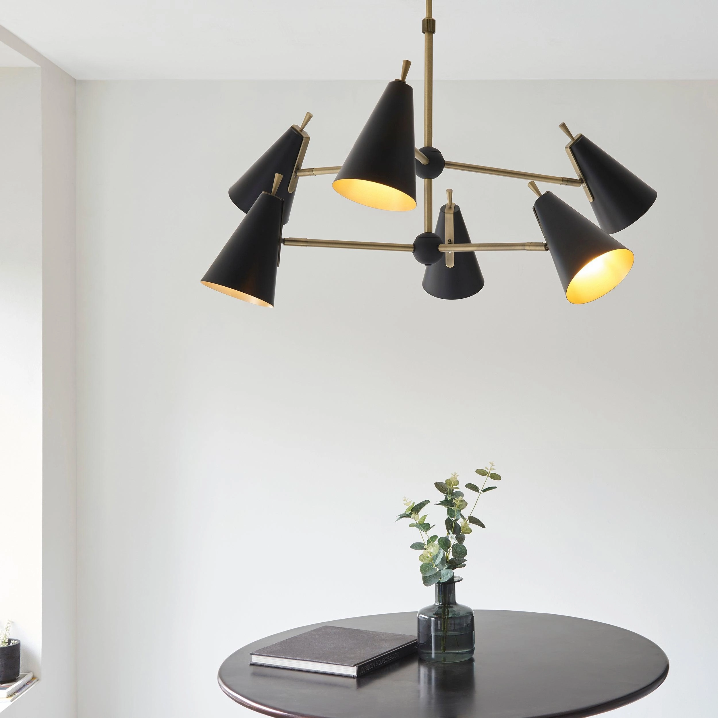 Harlesden Industrial 6 Light Black & Gold Modern Pendant