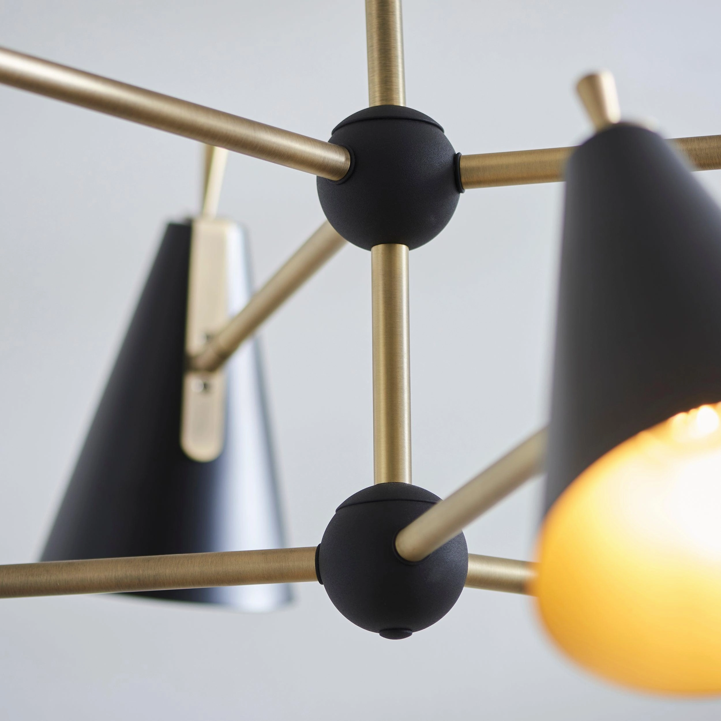 Harlesden Industrial 6 Light Black & Gold Modern Pendant