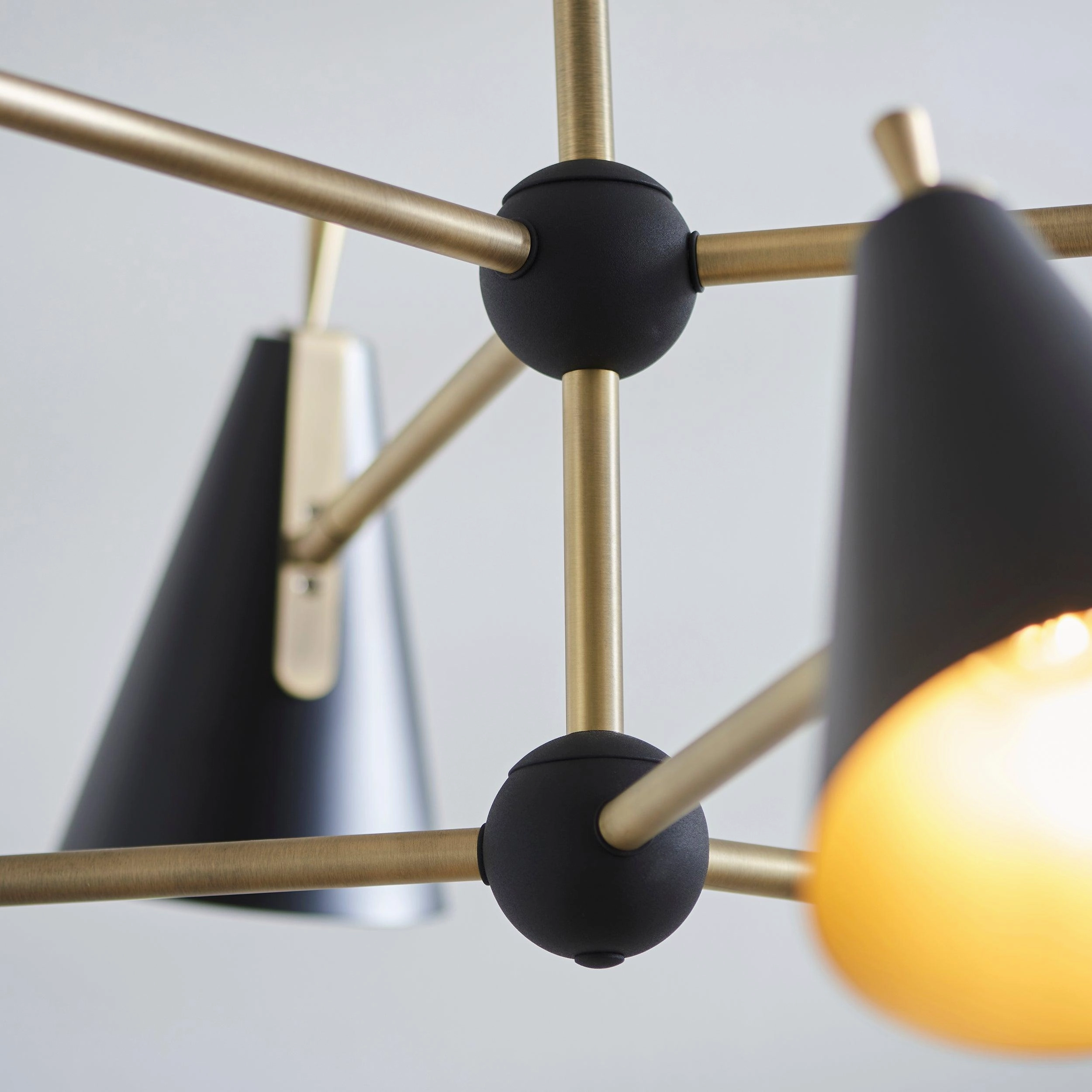 Harlesden Industrial 6 Light Black & Gold Modern Pendant