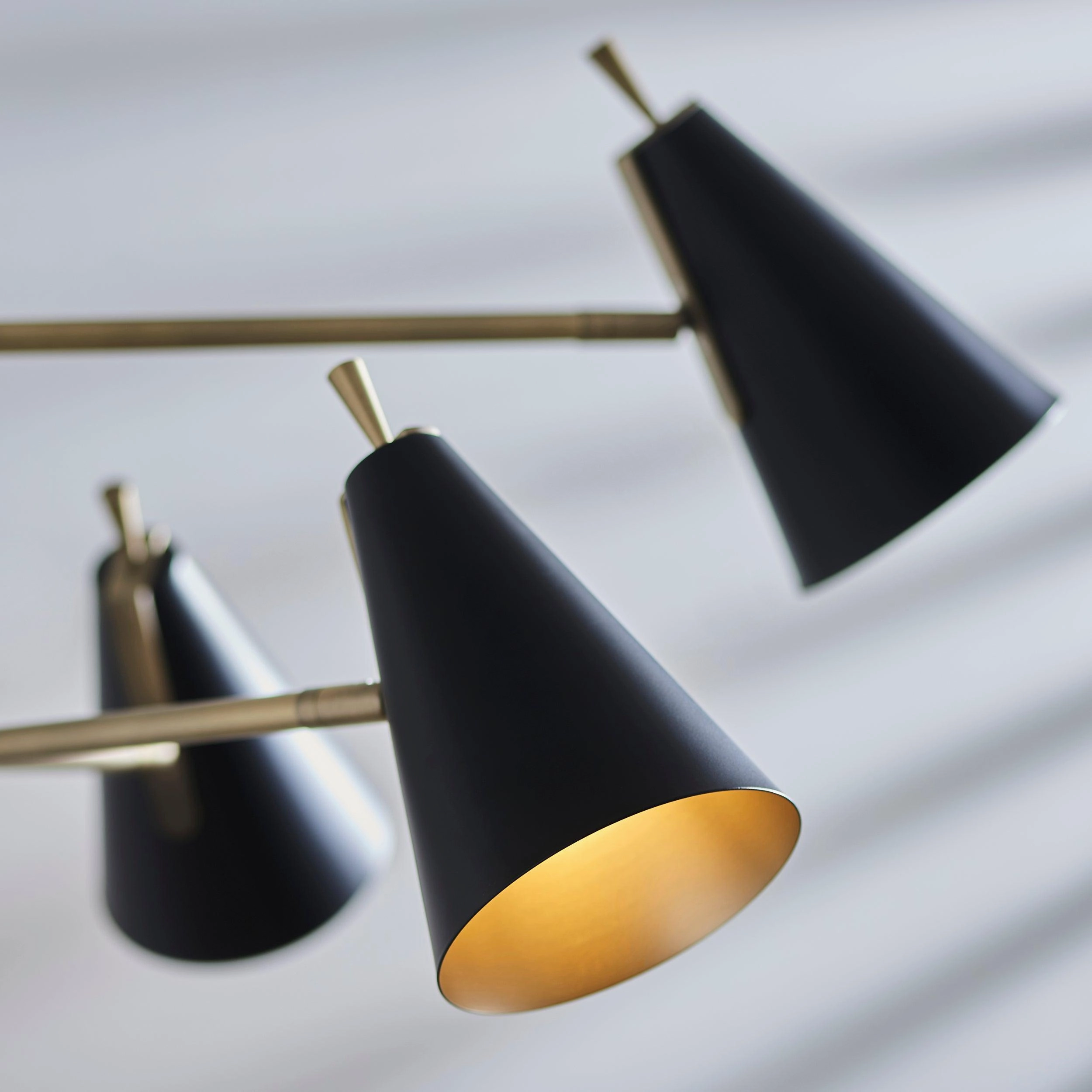 Harlesden Industrial 6 Light Black & Gold Modern Pendant