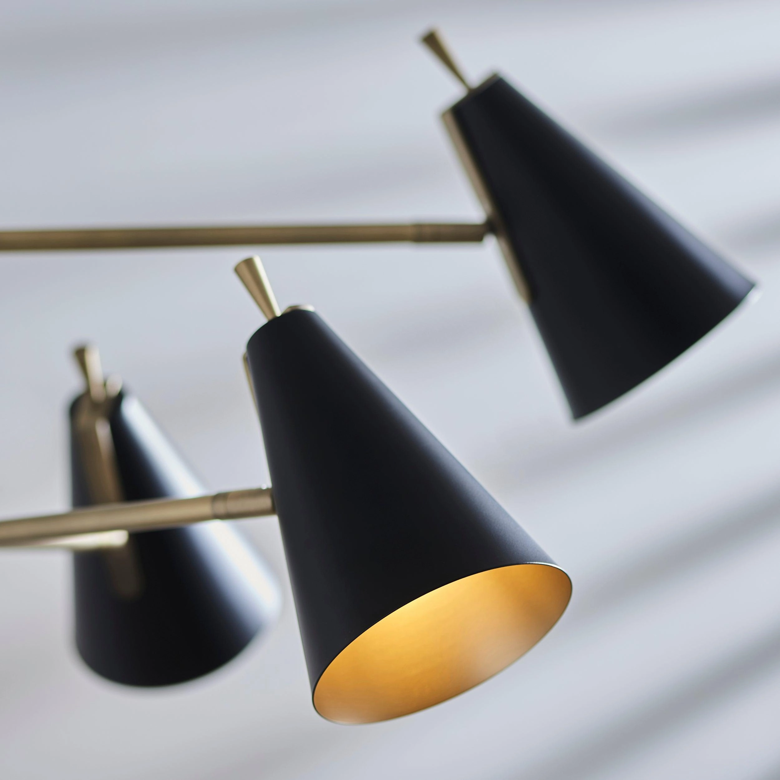 Harlesden Industrial 6 Light Black & Gold Modern Pendant