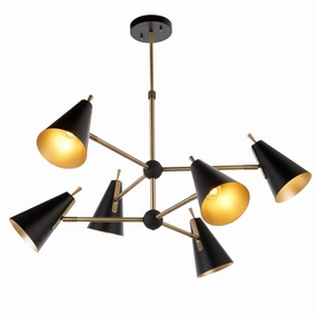 Harlesden Industrial 6 Light Black & Gold Modern Pendant modern ceiling lamp