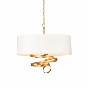 Harleston 3 Light Gold Modern Pendant With Ivory Shade modern ceiling lamp