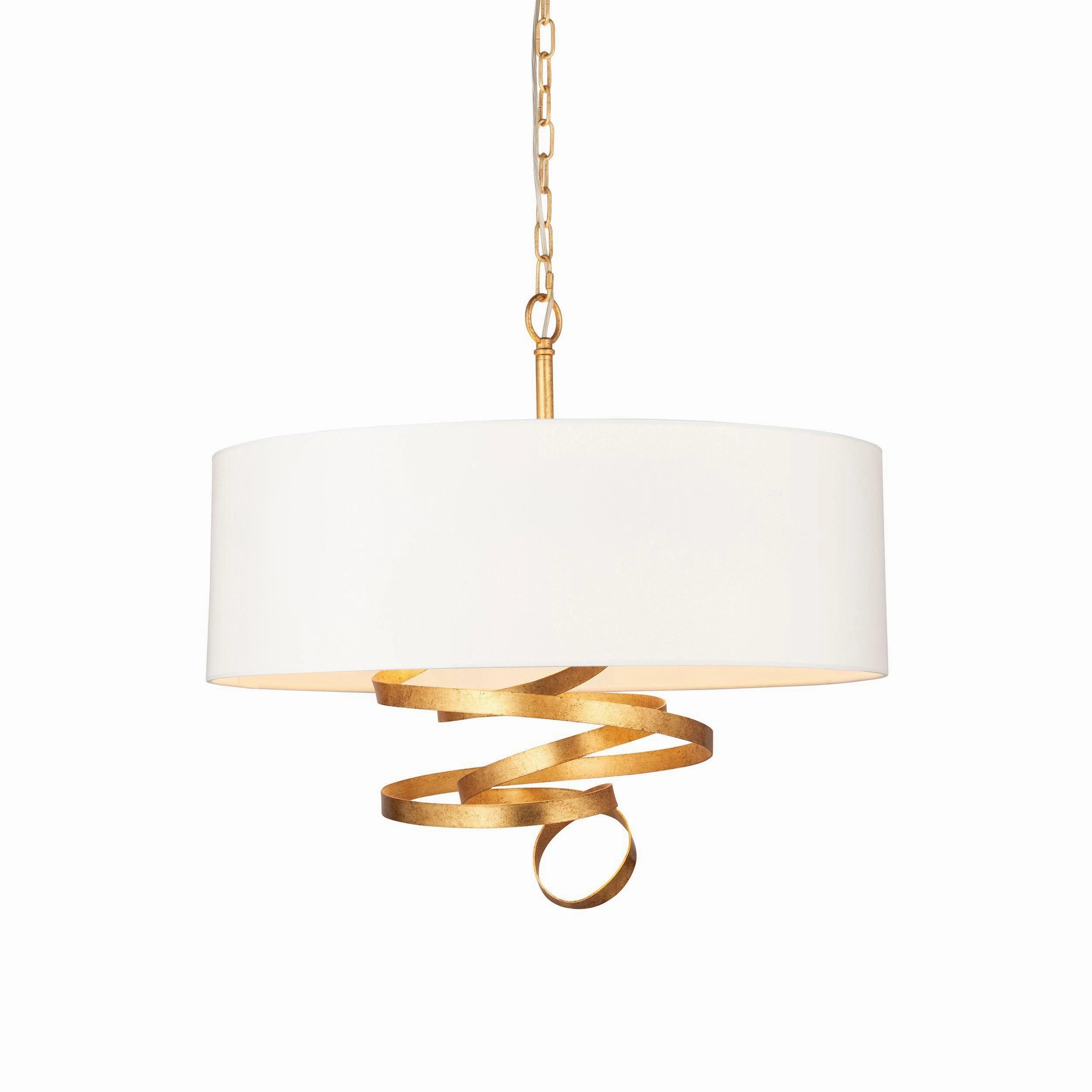 Harleston 3 Light Gold Modern Pendant With Ivory Shade modern ceiling lamp