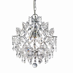 Harrietta 3 Light Chrome & Crystal Drop Ceiling Pendant minimalist ceiling light