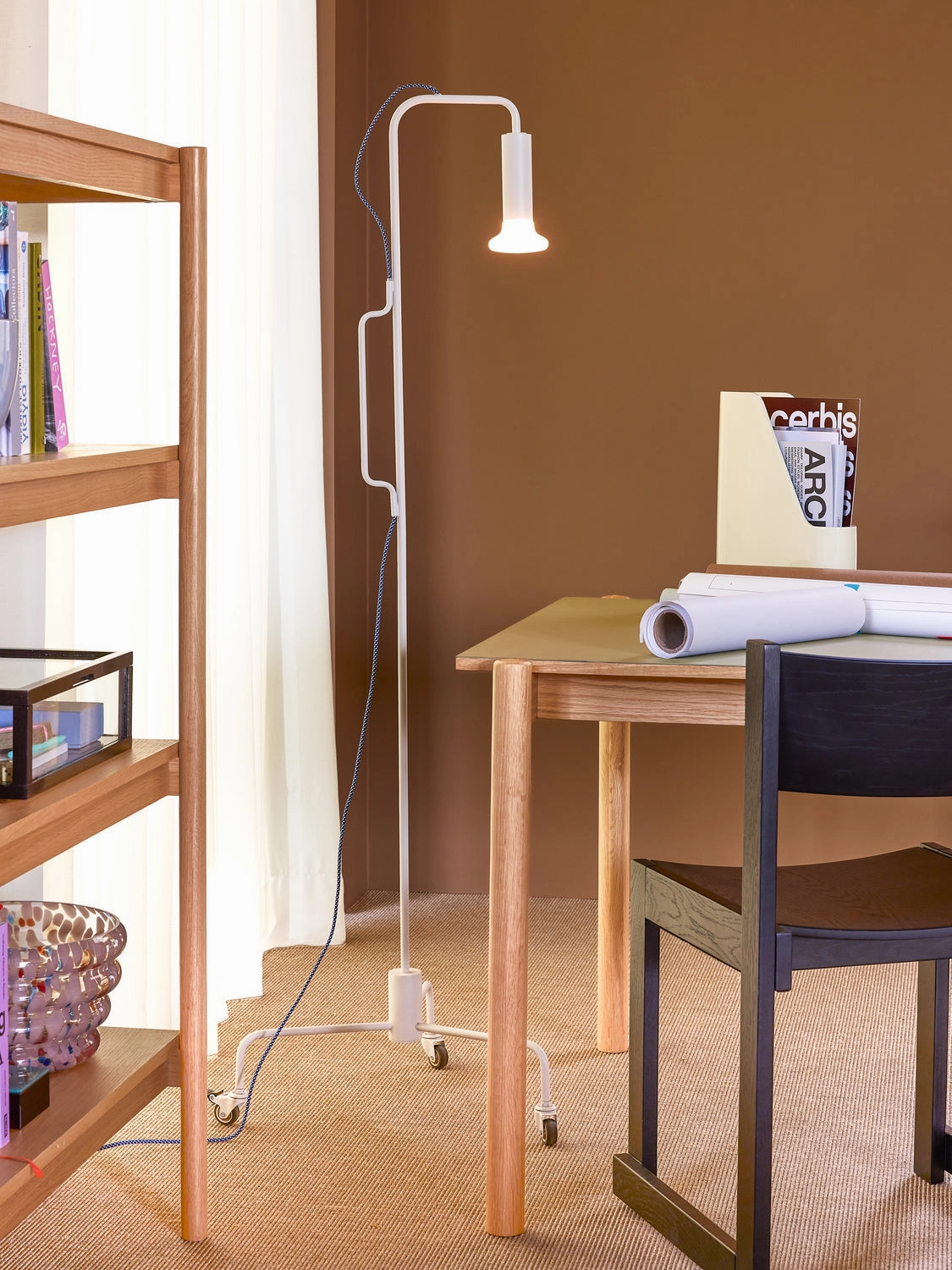 Hbsch Iso Floor Lamp, Light Grey