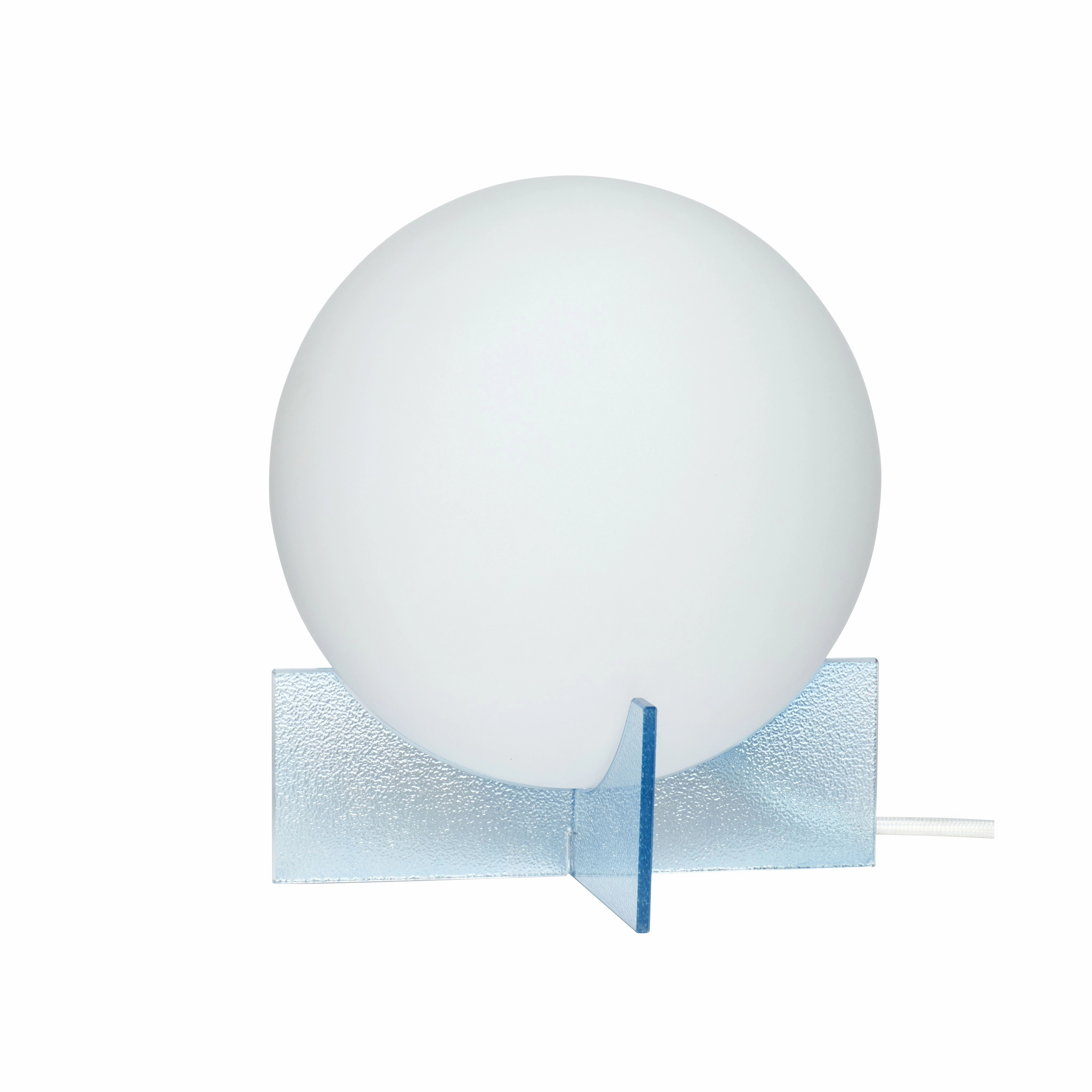 Hbsch Moon Table Lamp Glass Opal/Blue designer outdoor lamp