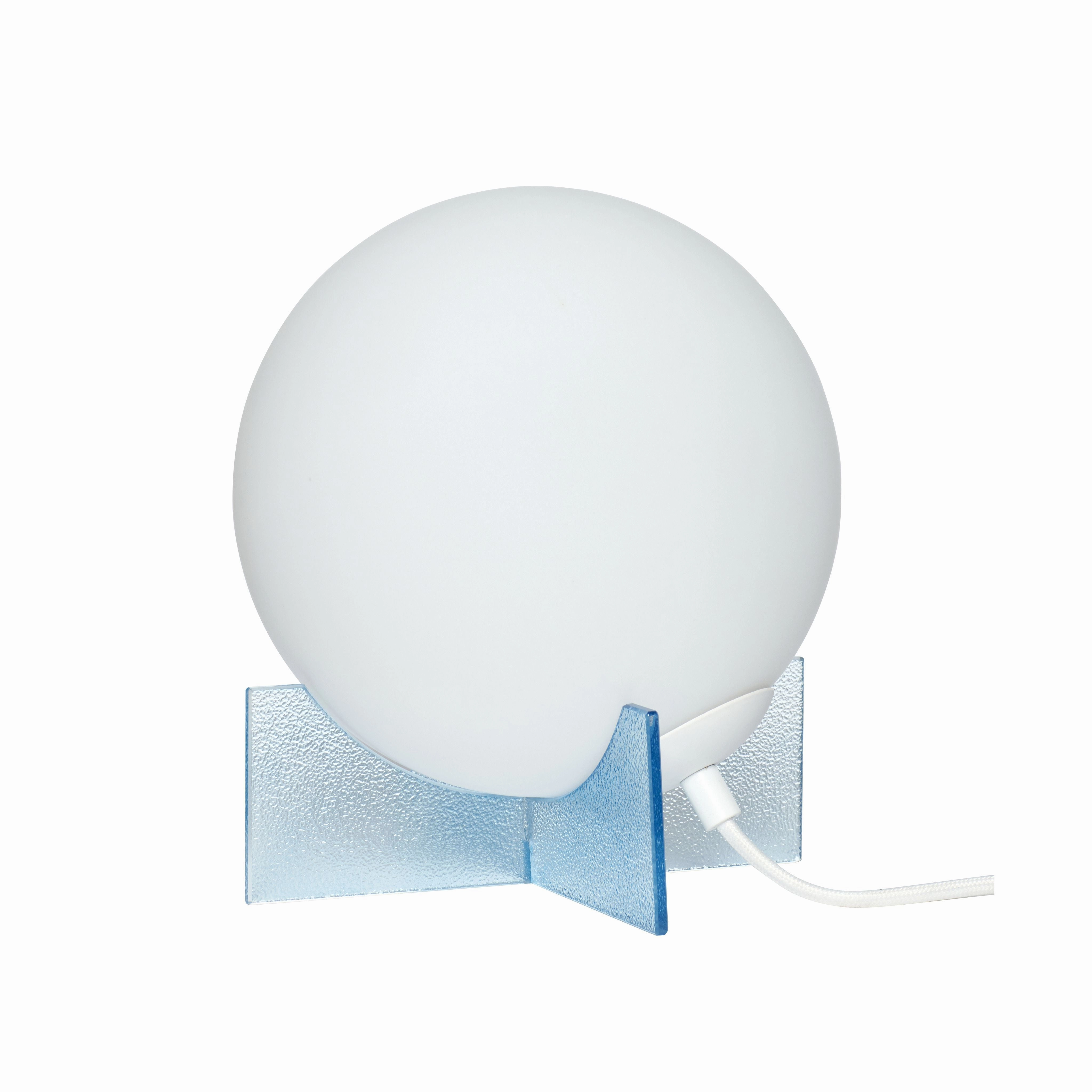 Hbsch Moon Table Lamp Glass Opal/Blue