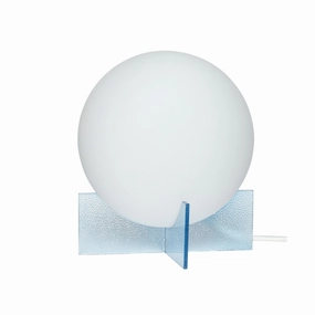 Hbsch Moon Table Lamp Glass Opal/Blue designer outdoor lamp