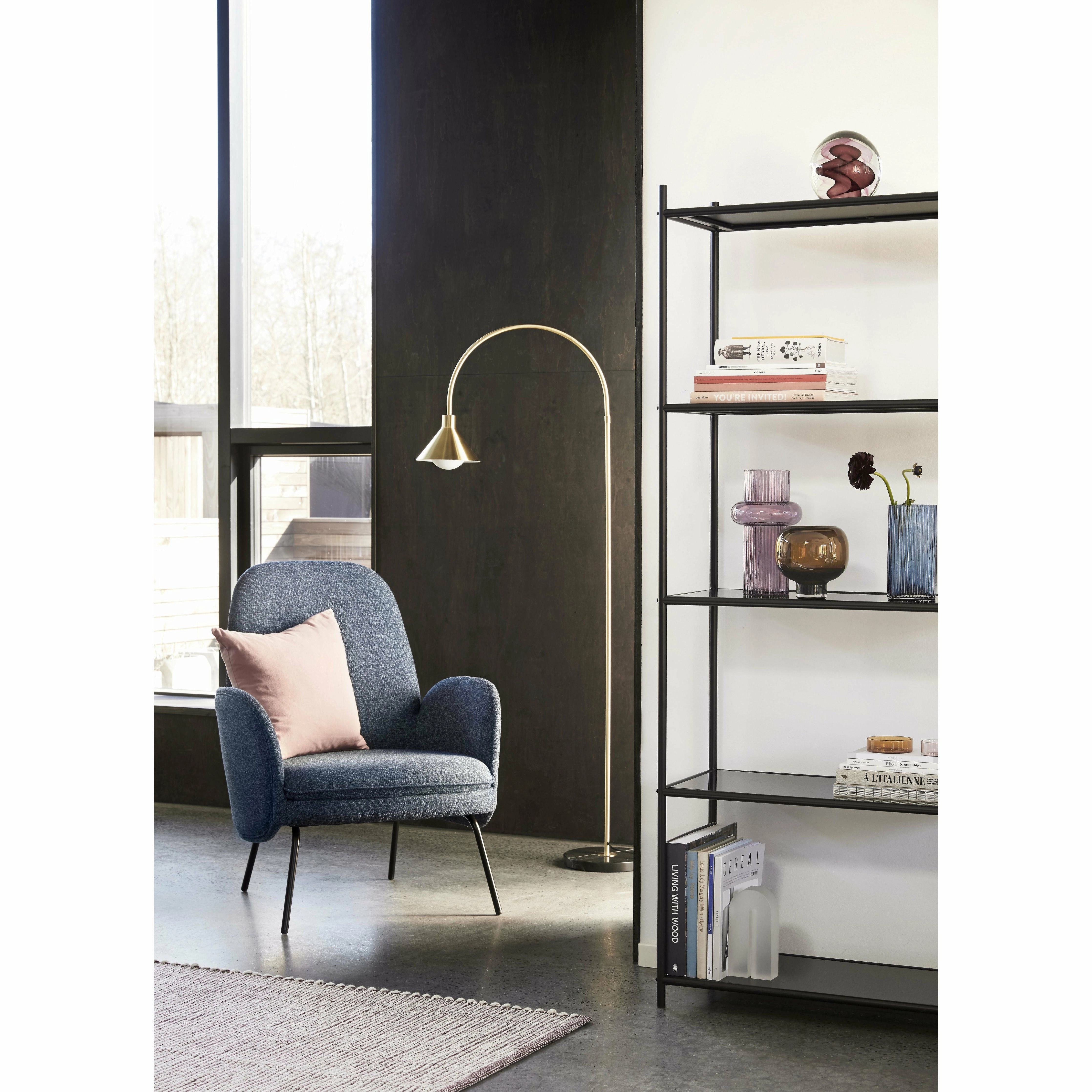 Hbsch Pipe Floor Lamp M/Marble Base Brass/Black
