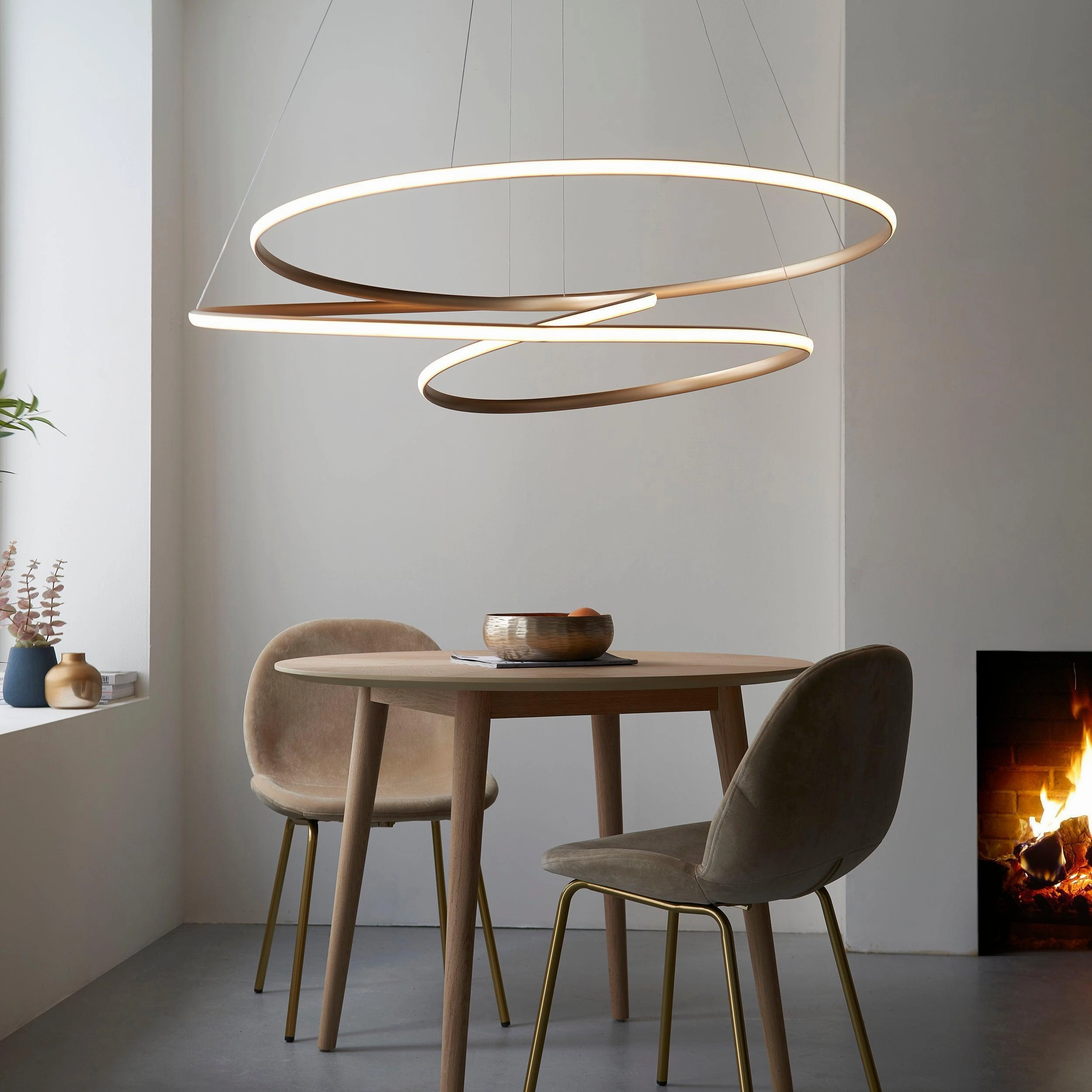 Helice Extra Large Spiral Gold Modern LED Pendant Light