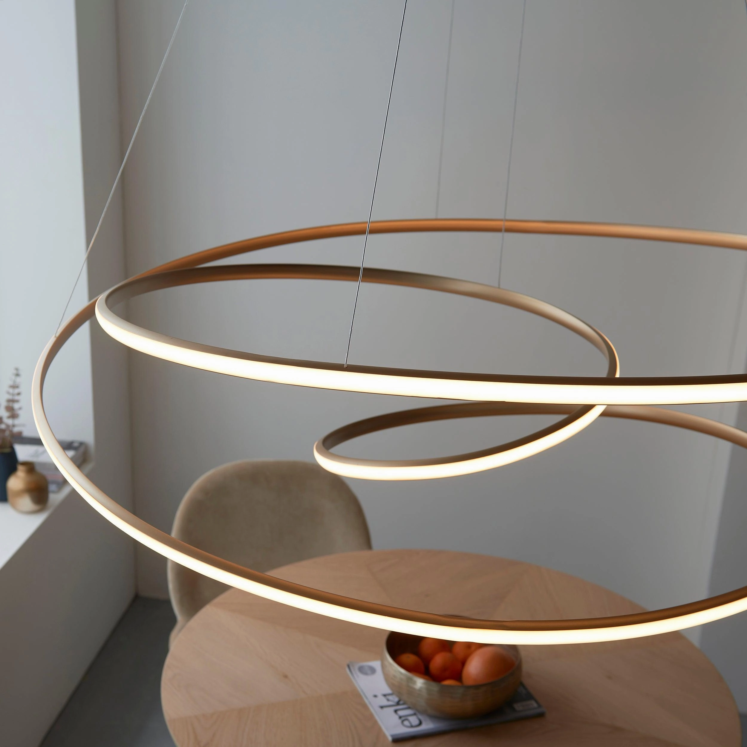 Helice Extra Large Spiral Gold Modern LED Pendant Light