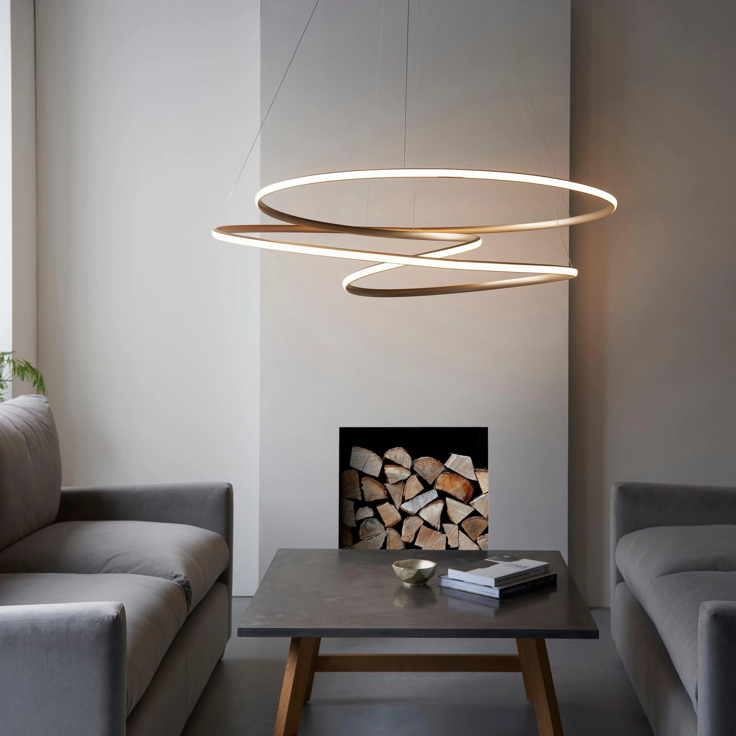 Helice Extra Large Spiral Gold Modern LED Pendant Light
