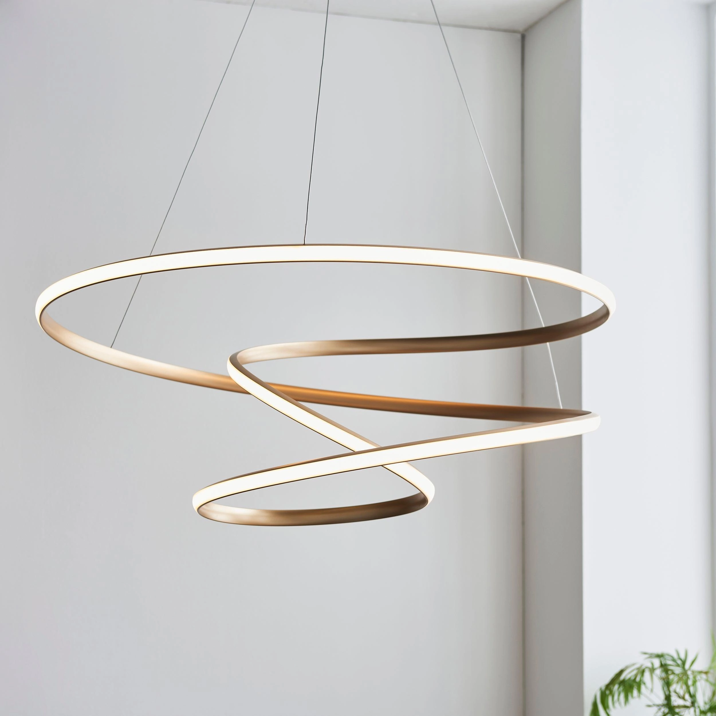 Helice Modern Spiral Gold LED Ceiling Pendant Light