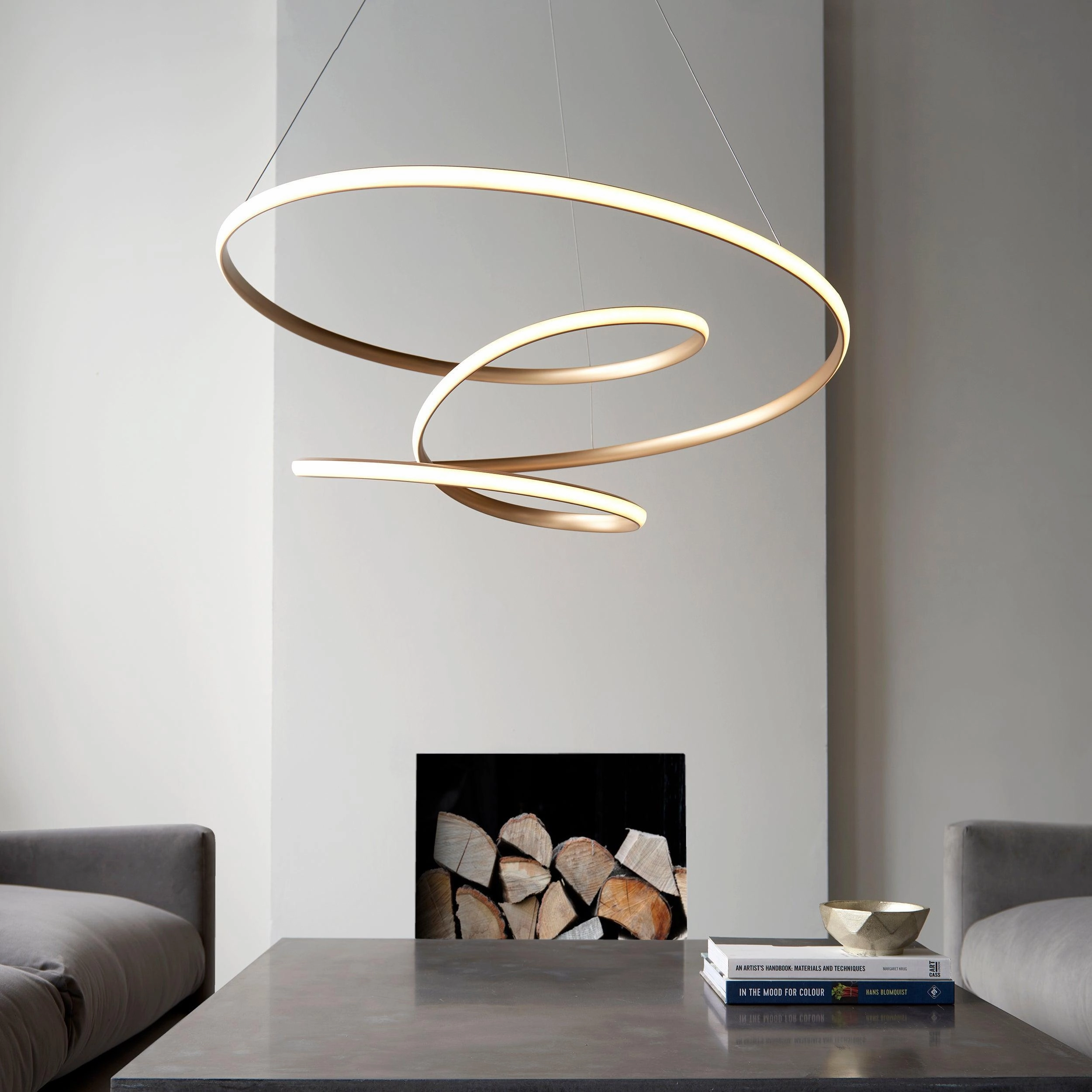 Helice Modern Spiral Gold LED Ceiling Pendant Light
