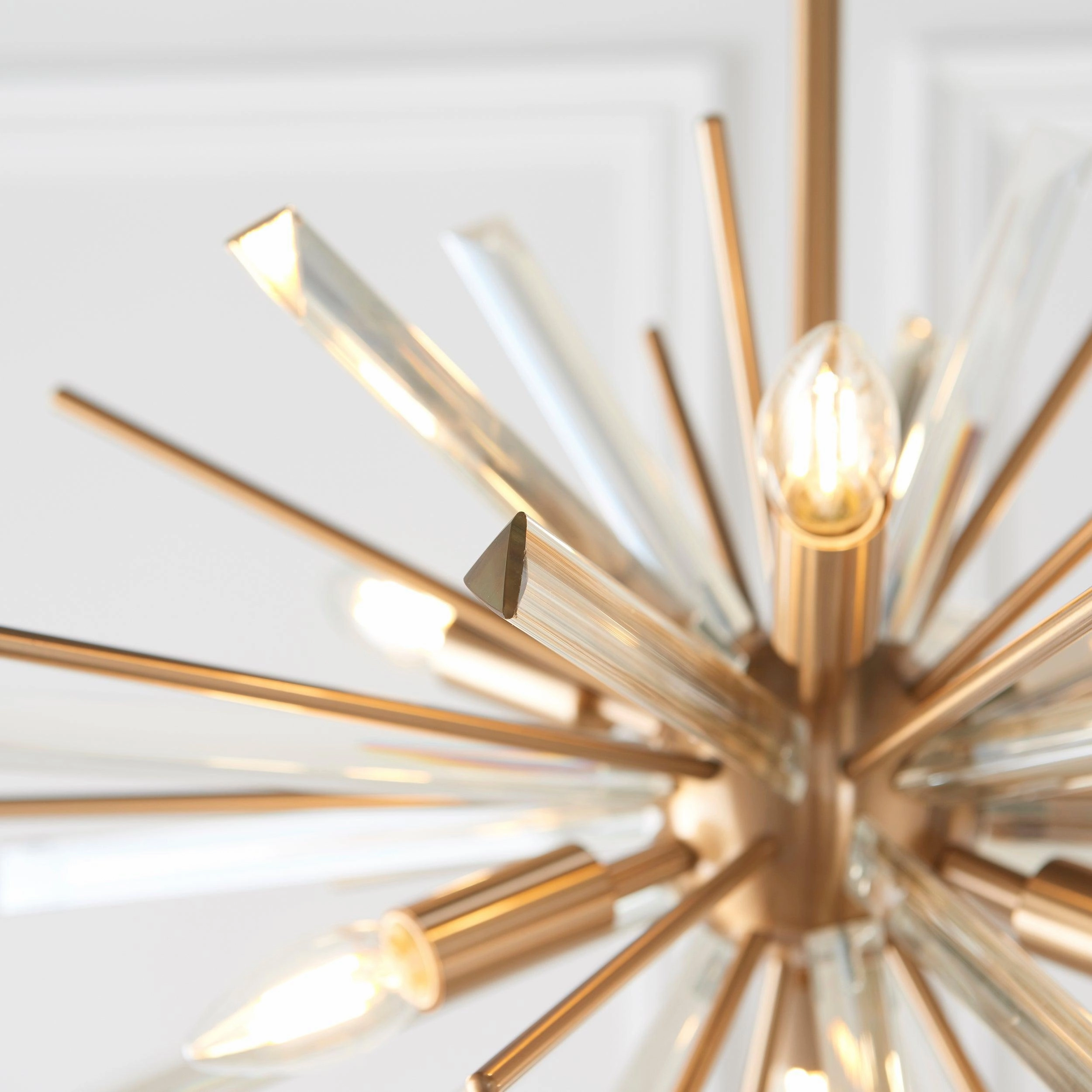 Helios Antique Brass & Prism Glass Shards Pendant Light