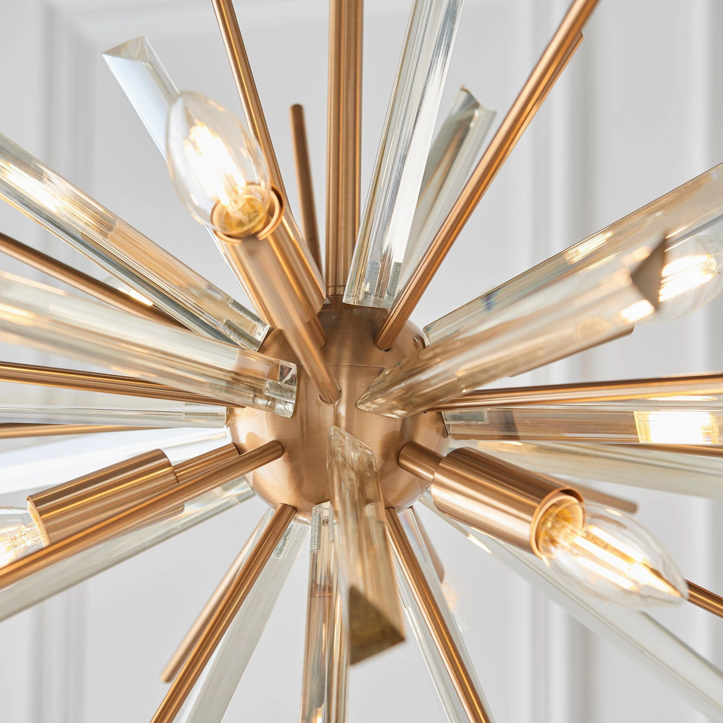 Helios Antique Brass & Prism Glass Shards Pendant Light