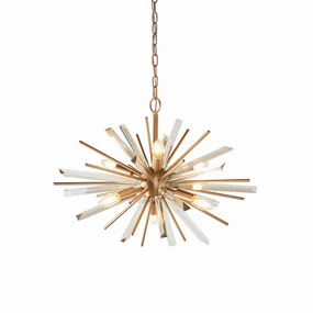 Helios Antique Brass & Prism Glass Shards Pendant Light modern ceiling lamp