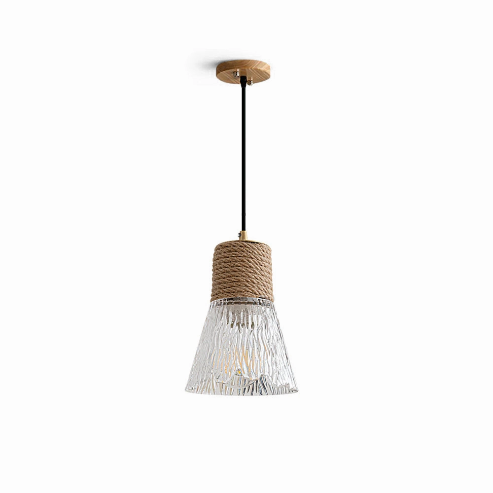 Hemp Rope Glass Pendant Lamp minimalist ceiling light