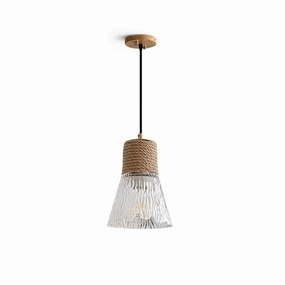 Hemp Rope Glass Pendant Lamp minimalist ceiling light