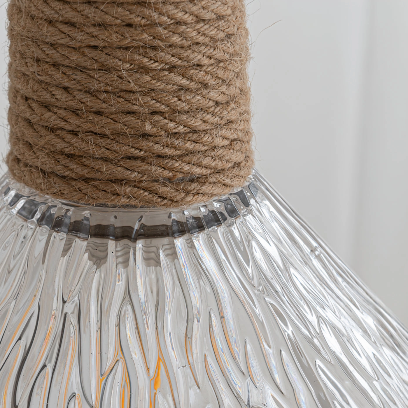 Hemp Rope Glass Pendant Lamp