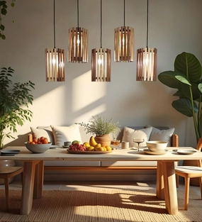 Hexa Brown 5 Series Hanging Lamp (BULB NOT INCLUDED) contemporary ceiling fixture