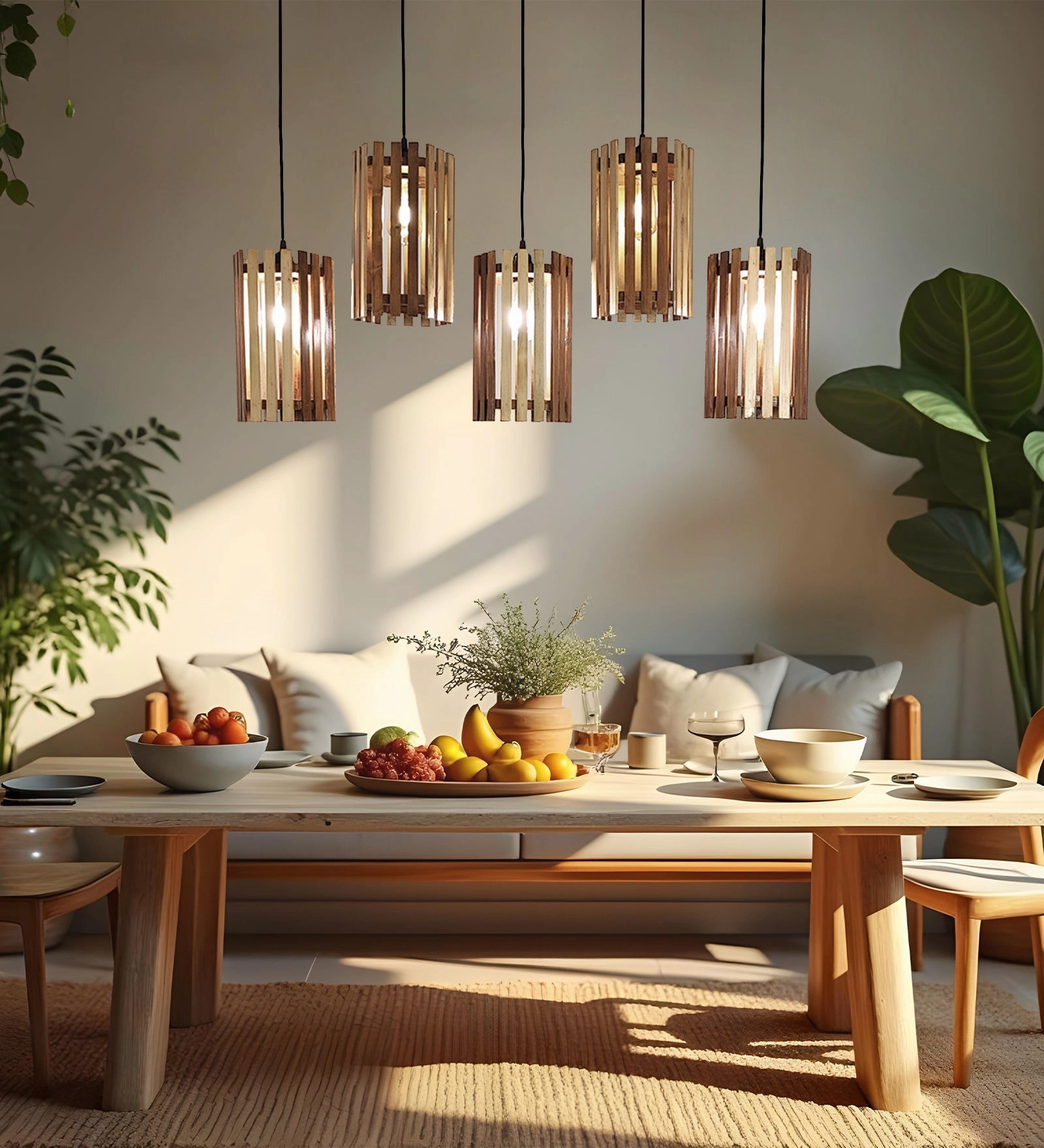 Hexa Brown 5 Series Hanging Lamp (BULB NOT INCLUDED) contemporary ceiling fixture
