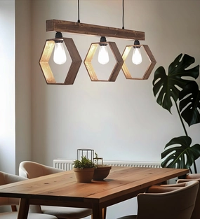 Hexagram Brown 3 Series Hanging Lamp (BULB NOT INCLUDED) contemporary ceiling fixture
