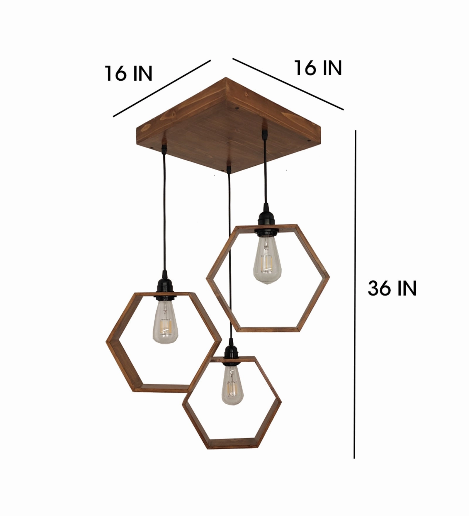 Hexagram Brown Cluster Hanging Lamp (BULB NOT INCLUDED)