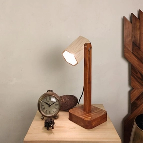 Hexspot Brown Wooden Table Lamp with Beige Wooden Lampshade (BULB NOT INCLUDED) Louis Poulsen chandelier