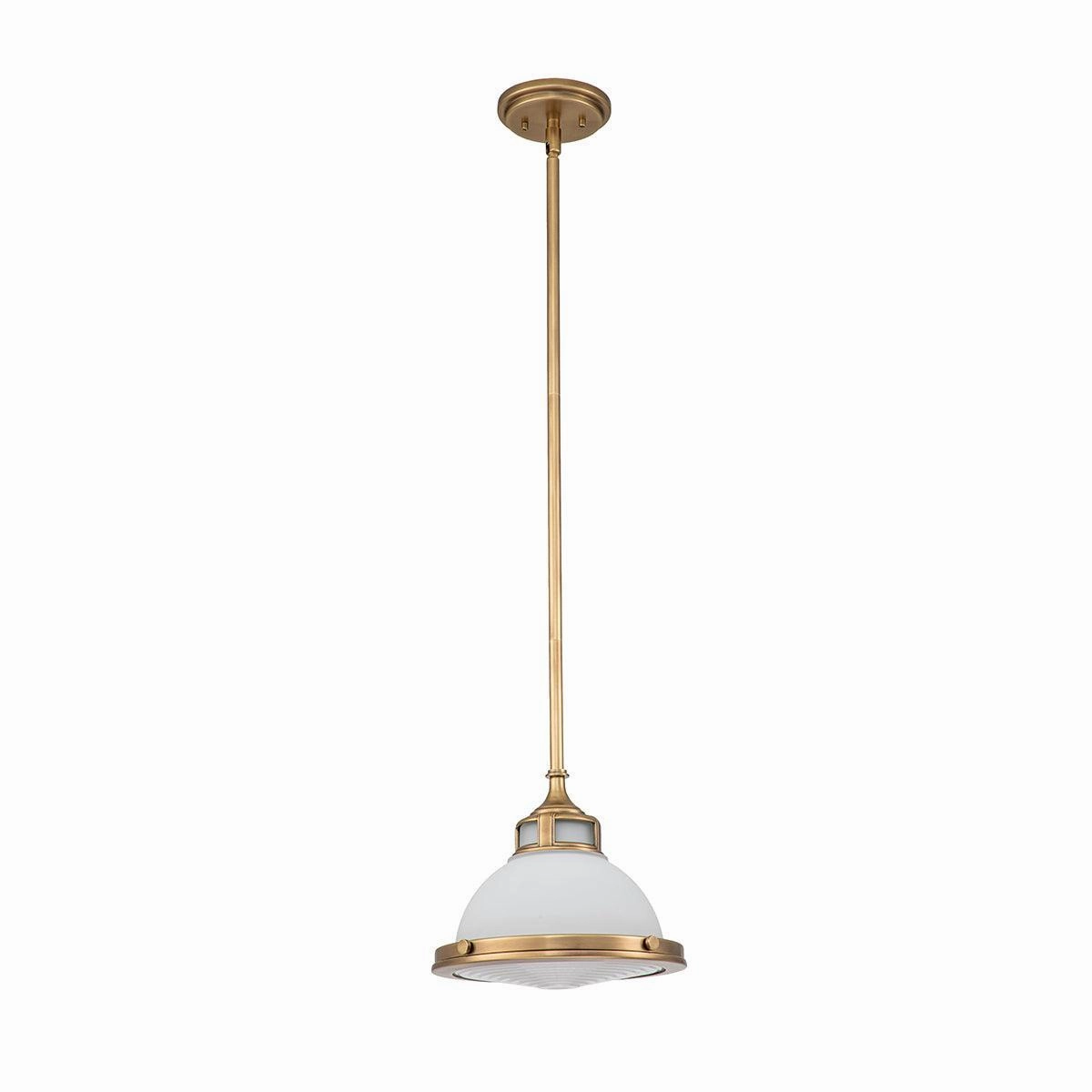 Hinkley Amelia 1 Light Brass Mini Pendant - Glass Shade