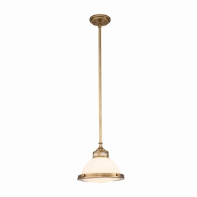 Hinkley Amelia 1 Light Brass Mini Pendant - Glass Shade modern ceiling lamp