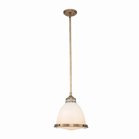Hinkley Amelia 1 Light Medium Brass Pendant - Frosted Glass modern ceiling lamp